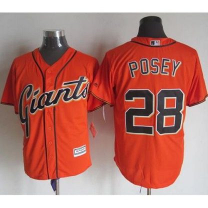 San Francisco Giants #28 Buster Posey Orange Alternate New Cool Base Stitched MLB Jersey