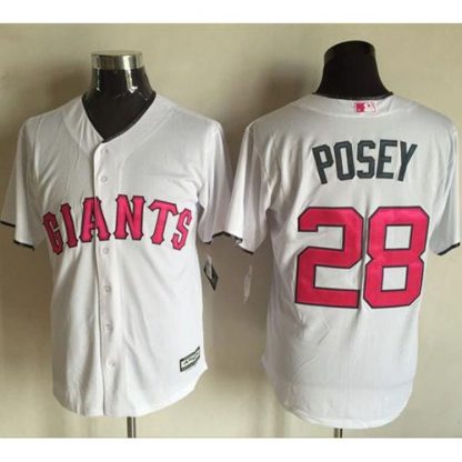 San Francisco Giants #28 Buster Posey White New Cool Base Mother's Day Stitched MLB Jersey