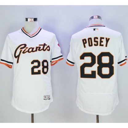 San Francisco Giants #28 Buster Posey White Flexbase Authentic Collection Cooperstown Stitched MLB Jersey