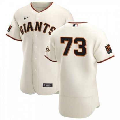 San Francisco San Francisco Giants #73 Caleb Baragar Men's Nike Cream Home 2020 Authentic 20 at 24 Patch Player MLB Jersey