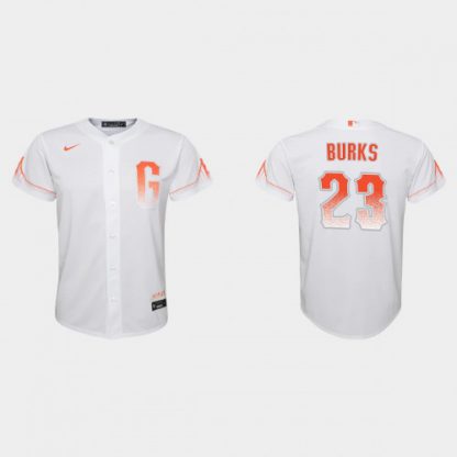 San Francisco San Francisco Giants #23 Ellis Burks Youth 2021 City Connect White Jersey