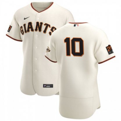 San Francisco San Francisco Giants #10 Evan Longoria Men's Nike Cream Home 2020 Authentic 20 at 24 Patch Player MLB Jersey