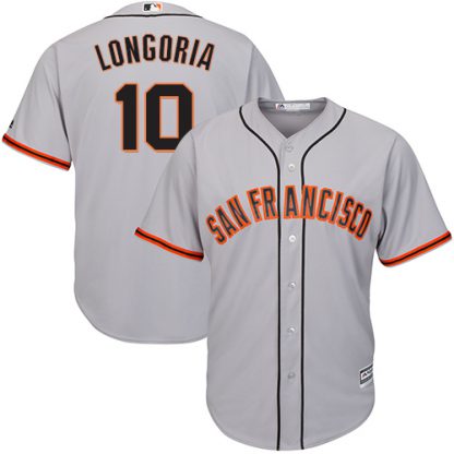 San Francisco Giants #10 Evan Longoria Grey New Cool Base Road Stitched MLB Jersey