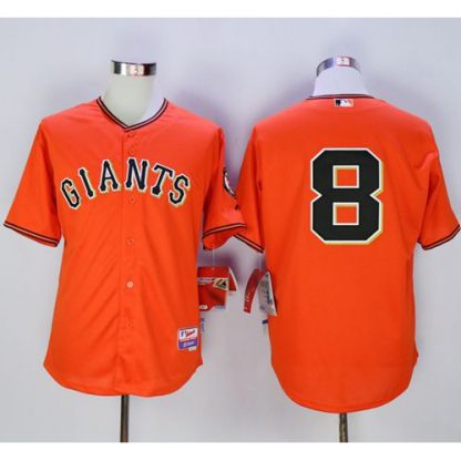 San Francisco Giants #8 Hunter Pence Orange Old Style "San Francisco Giants" Stitched MLB Jersey