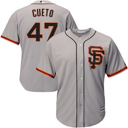 San Francisco Giants #47 Johnny Cueto Grey Road 2 Cool Base Stitched Youth MLB Jersey