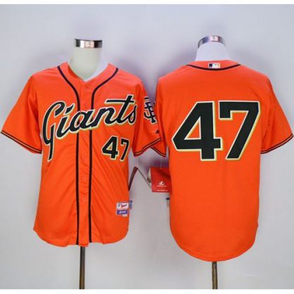 San Francisco Giants #47 Johnny Cueto Orange Alternate Cool Base Stitched MLB Jersey