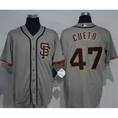 San Francisco Giants #47 Johnny Cueto Grey New Cool Base Road 2 Stitched MLB Jersey