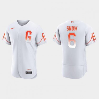 San Francisco San Francisco Giants #6 Jt Snow Men's 2021 City Connect Authentic White Jersey