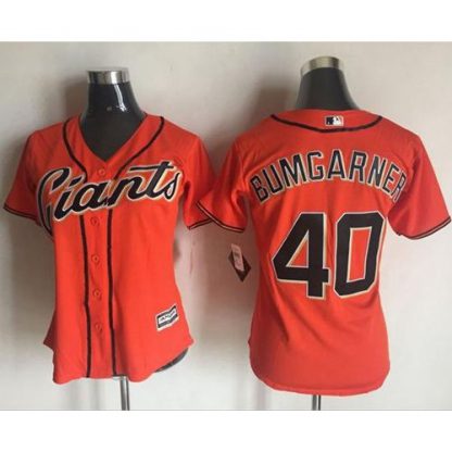 San Francisco Giants #40 Madison Bumgarner Orange Women's Alternate Stitched MLB Jersey