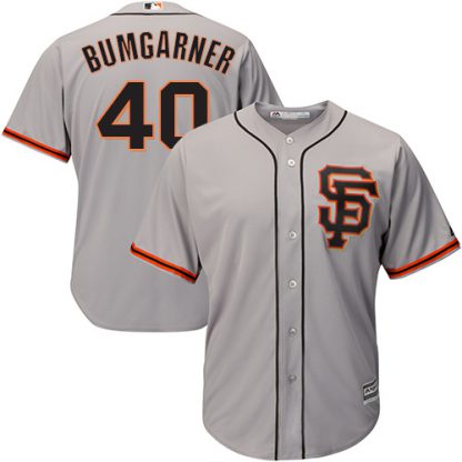 San Francisco Giants #40 Madison Bumgarner Grey Road 2 Cool Base Stitched Youth MLB Jersey