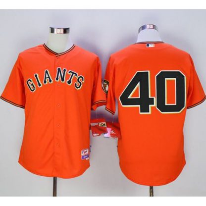 San Francisco Giants #40 Madison Bumgarner Orange Old Style "San Francisco Giants" Stitched MLB Jersey