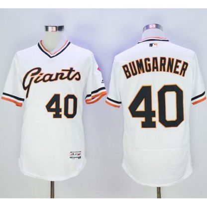 San Francisco Giants #40 Madison Bumgarner White Flexbase Authentic Collection Cooperstown Stitched MLB Jersey
