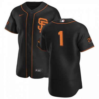 San Francisco San Francisco Giants #1 Mauricio Dubon Men's Nike Black Alternate 2020 Authentic 20 at 24 Patch Player MLB Jersey