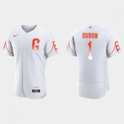 San Francisco San Francisco Giants #1 Mauricio Dubon Men's 2021 City Connect Authentic White Jersey