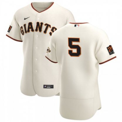 San Francisco San Francisco Giants #5 Mike Yastrzemski Men's Nike Cream Home 2020 Authentic 20 at 24 Patch Player MLB Jersey