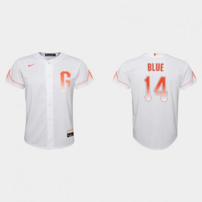 San Francisco San Francisco Giants #14 Vida Blue Youth 2021 City Connect White Jersey