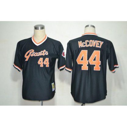 Mitchell And Ness San Francisco Giants #44 Willie McCovey Black Throwback Stitched MLB Jersey