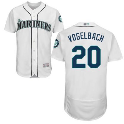 Seattle Mariners #20 Dan Vogelbach White Flexbase Authentic Collection Stitched MLB Jersey