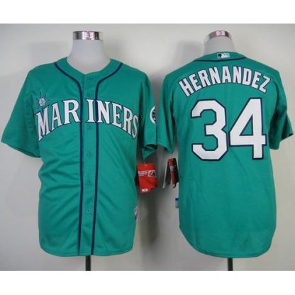Seattle Mariners #34 Felix Hernandez Green Alternate Cool Base Stitched MLB Jersey