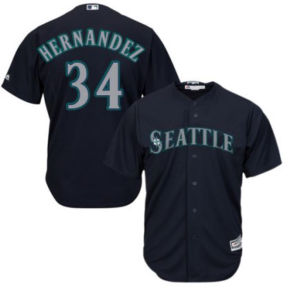 Seattle Mariners #34 Felix Hernandez Navy Blue Cool Base Stitched Youth MLB Jersey