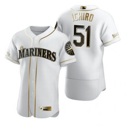 Seattle Seattle Mariners #51 Ichiro Suzuki White Nike Men's Authentic Golden Edition MLB Jersey