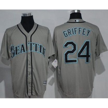 Seattle Mariners #24 Ken Griffey Grey New Cool Base Stitched MLB Jersey