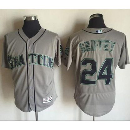 Seattle Mariners #24 Ken Griffey Grey Flexbase Authentic Collection Stitched MLB Jersey