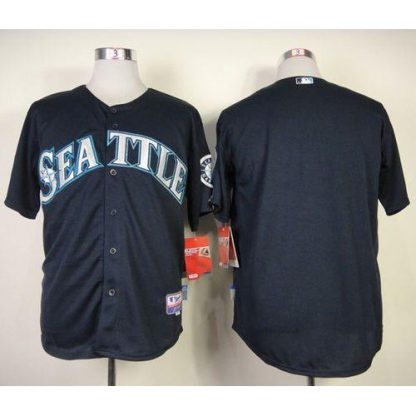 Seattle Mariners Blank Navy Blue Cool Base Stitched MLB Jersey