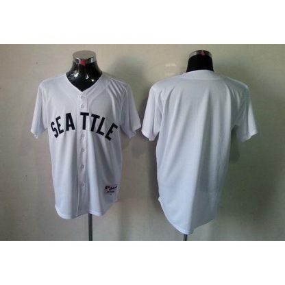 Seattle Mariners Blank White 1909 Turn Back The Clock Stitched MLB Jersey