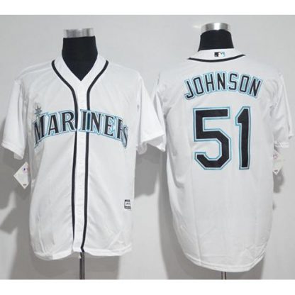 Seattle Mariners #51 Randy Johnson White New Cool Base Stitched MLB Jersey