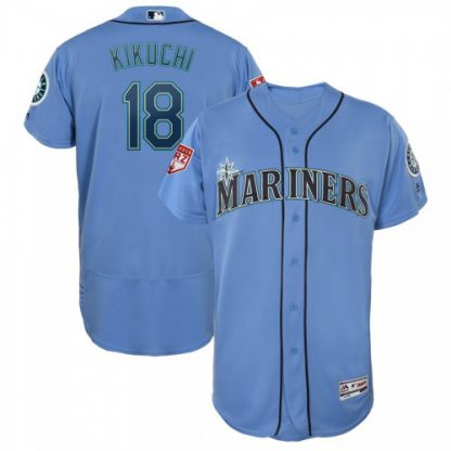 Seattle Mariners #18 Yusei Kikuchi Light Blue 2019 Spring Training Flex Base Stitched MLB Jersey