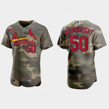 St.Louis St.Louis Cardinals #50 Adam Wainwright Men's Nike 2021 Armed Forces Day Authentic MLB Jersey -Camo