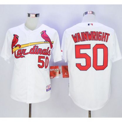 St.Louis Cardinals #50 Adam Wainwright White Stitched MLB Jersey