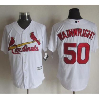 St.Louis Cardinals #50 Adam Wainwright White New Cool Base Stitched MLB Jersey