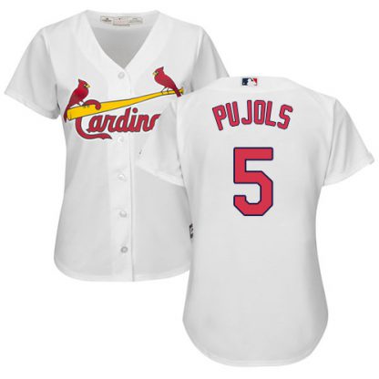 St.Louis Cardinals #5 Albert Pujols White Women's Fashion Stitched MLB Jersey