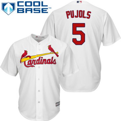 St.Louis Cardinals #5 Albert Pujols White Cool Base Stitched Youth MLB Jersey