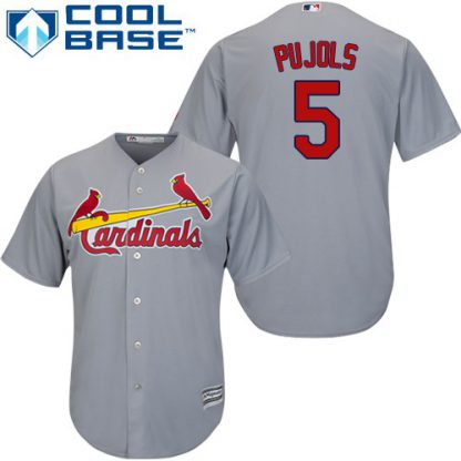St.Louis Cardinals #5 Albert Pujols Grey Cool Base Stitched Youth MLB Jersey