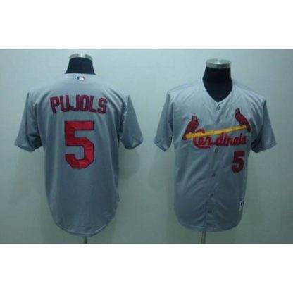 St.Louis Cardinals #5 Albert Pujols Stitched Grey MLB Jersey