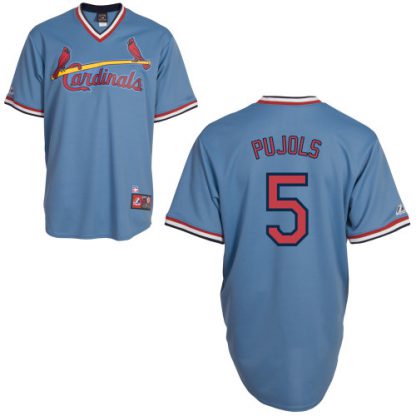 St.Louis Cardinals #5 Albert Pujols Blue Cooperstown Throwback Stitched MLB Jersey