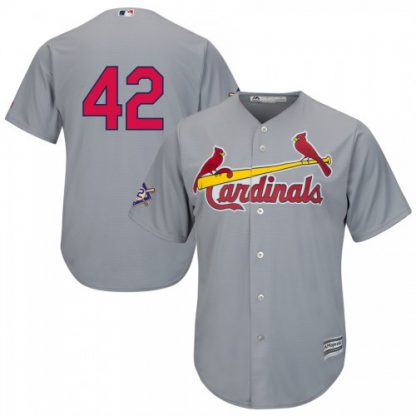 St. Louis St.Louis Cardinals #42 Majestic 2019 Jackie Robinson Day Official Cool Base Jersey Gray