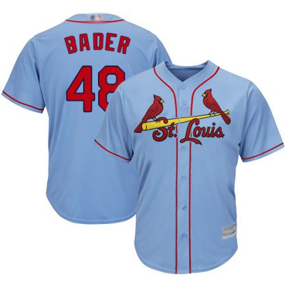 St.Louis Cardinals #48 Harrison Bader Light Blue Cool Base Stitched Youth MLB Jersey