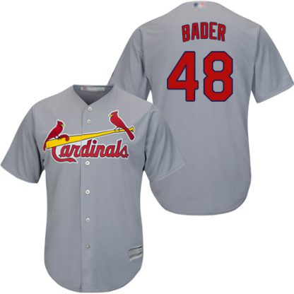St.Louis Cardinals #48 Harrison Bader Grey New Cool Base Stitched MLB Jersey