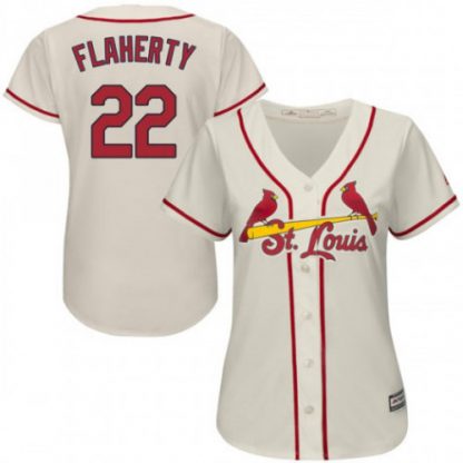 St.Louis Cardinals #22 Jack Flaherty Cream Alternate Women's Stitched MLB Jersey