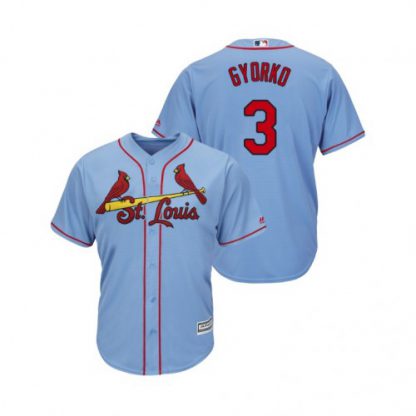 St.Louis Cardinals #3 Jedd Gyorko Horizon Blue Alternate 2019 Cool Base Stitched MLB Jersey