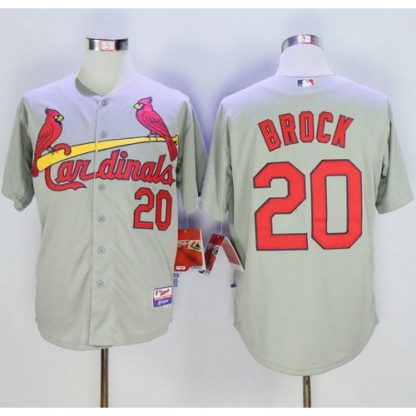 St.Louis Cardinals #20 Lou Brock Grey Cool Base Stitched MLB Jersey