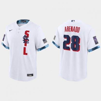 St.Louis St.Louis Cardinals #28 Nolan Arenado 2021 Mlb All Star Game Fan's Version White Jersey