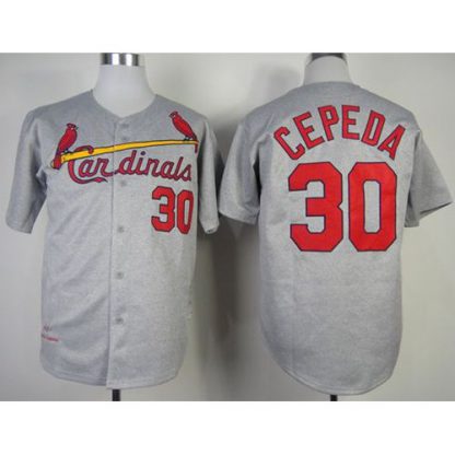 Mitchell And Ness 1967 St.Louis Cardinals #30 Orlando Cepeda Grey Throwback Stitched MLB Jersey