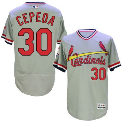 St.Louis Cardinals #30 Orlando Cepeda Grey Flexbase Authentic Collection Cooperstown Stitched MLB Jersey