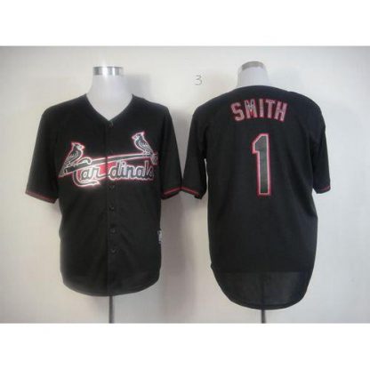 St.Louis Cardinals #1 Ozzie Smith Black Fashion Stitched MLB Jersey