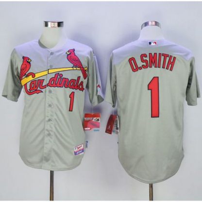 St.Louis Cardinals #1 Ozzie Smith Grey Cool Base Stitched MLB Jersey